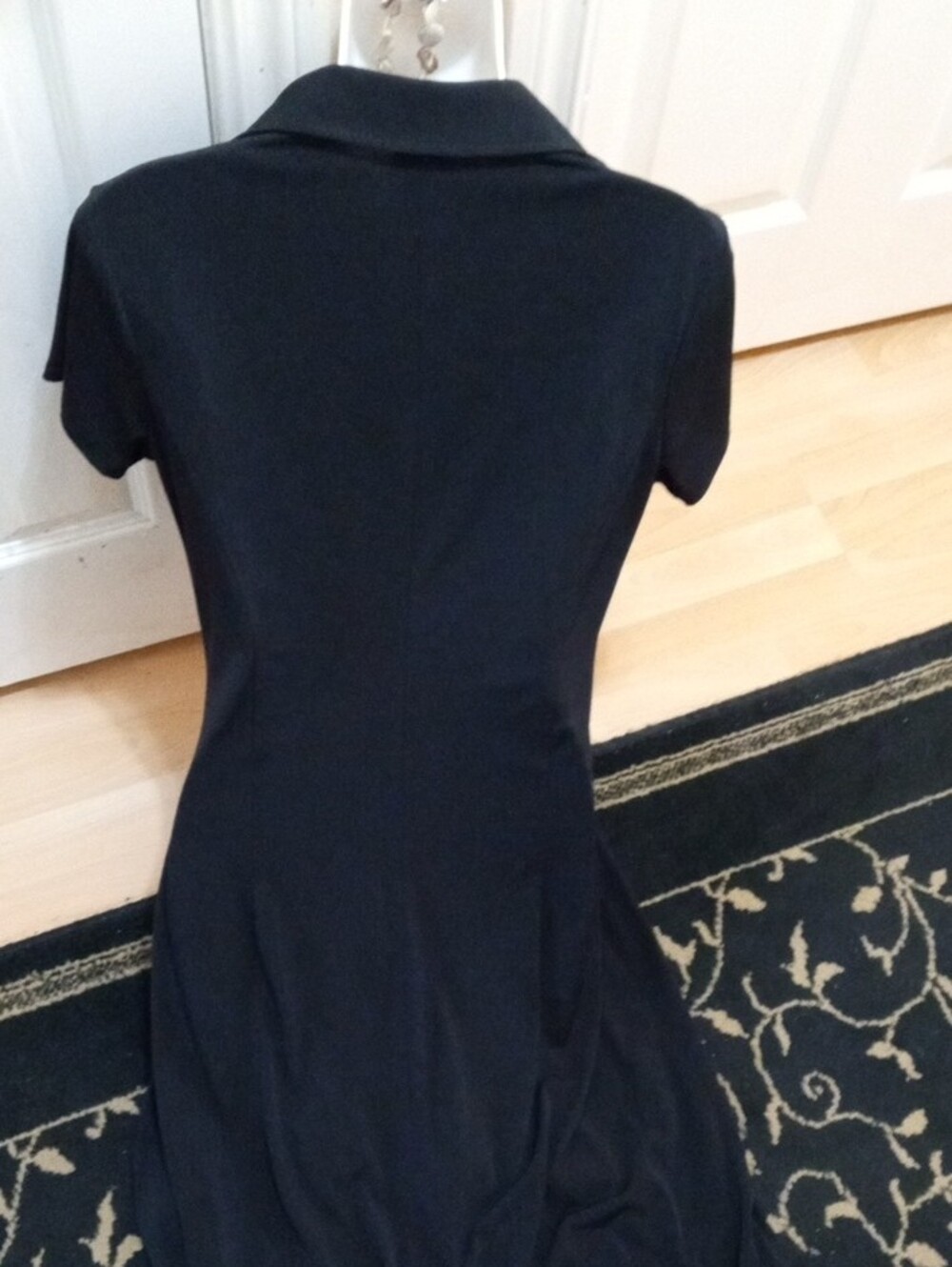 Merona Black Short-Sleeve Wrap Midi Dress - Picture 4 of 4